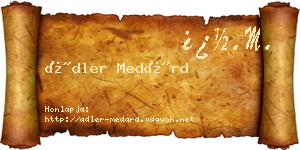 Ádler Medárd névjegykártya
